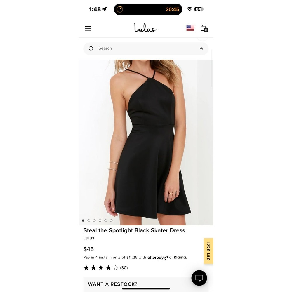 Lulu’s cute black strappy skater dress summer trendy sz M festival y2k